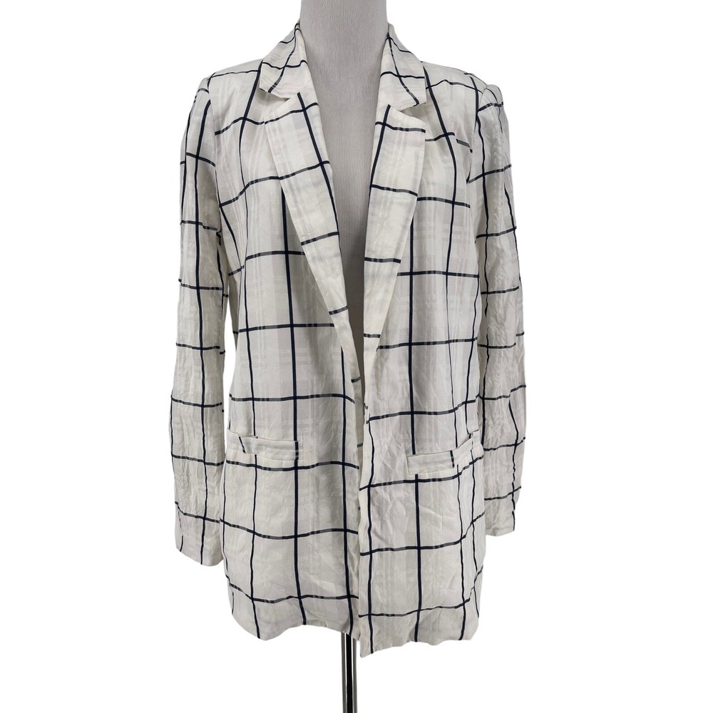 House of Harlow 1960 x REVOLVE Women's White Navy Plaid Talia Jacket Size Small